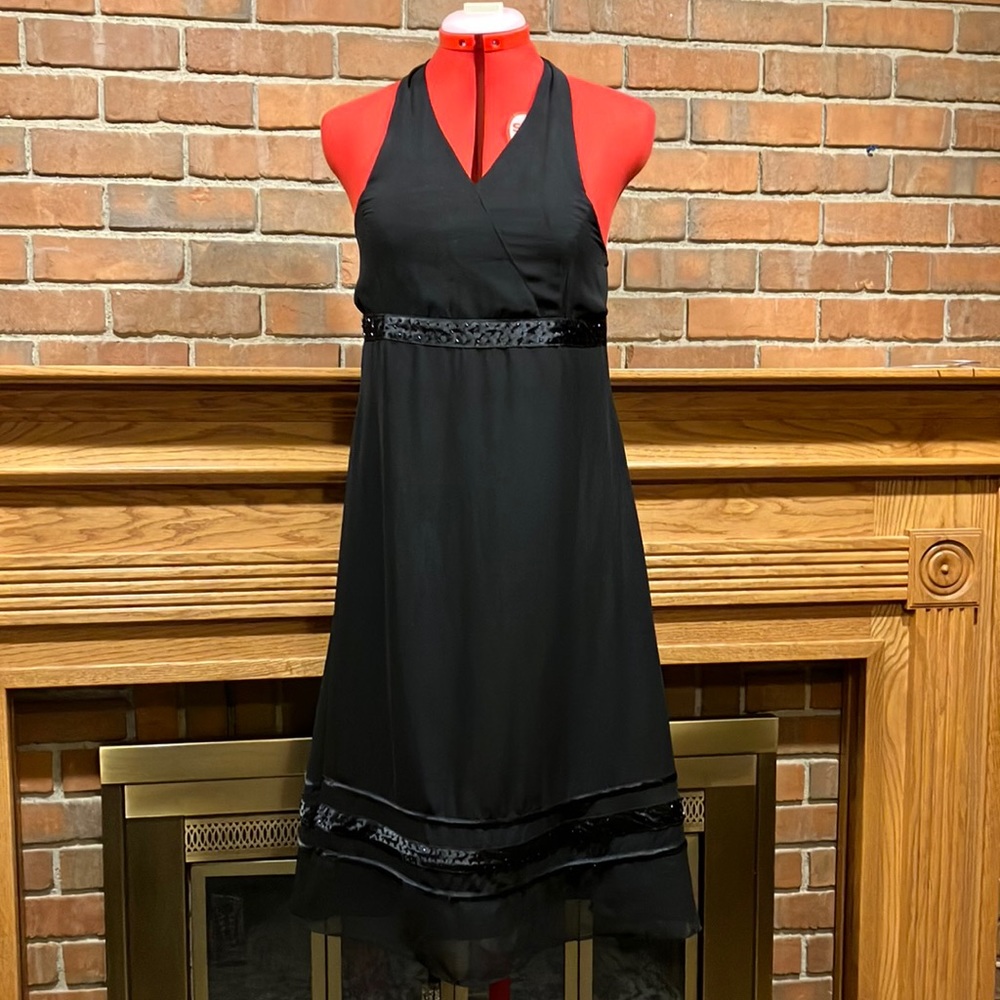 EUC black chiffon halter dress